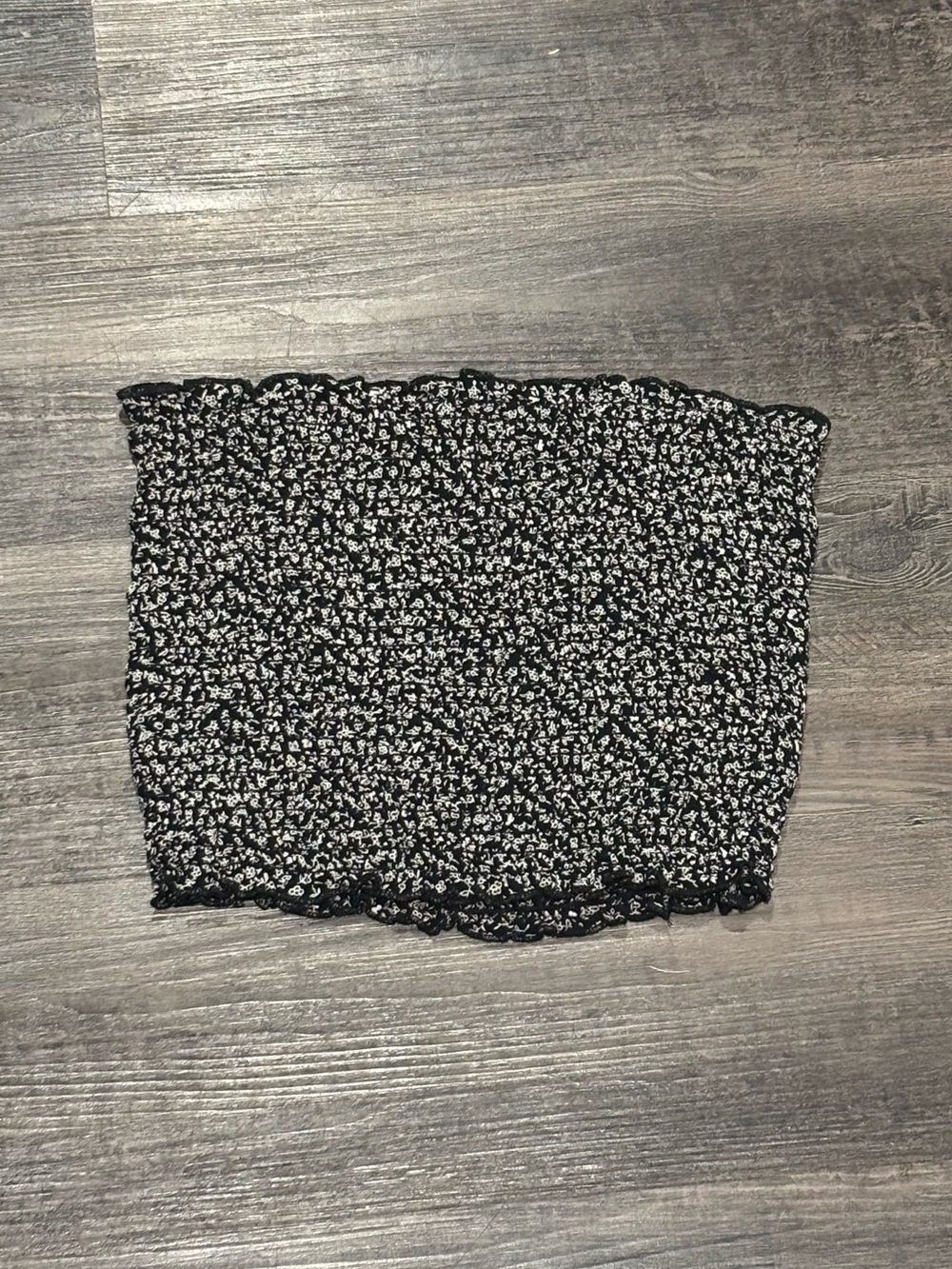 Black and White Smocked Tube Top